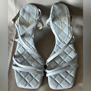 NEW* BRUNO MAGLI Sandra Strappy Quilted Luxe Sandal~Size:7US/37.5EU~light blue